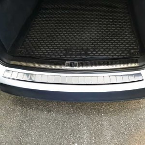 Audi A4 Rear Bumper Sill Cover - Omac - S.Steel - Gloss Silver - '08-'16